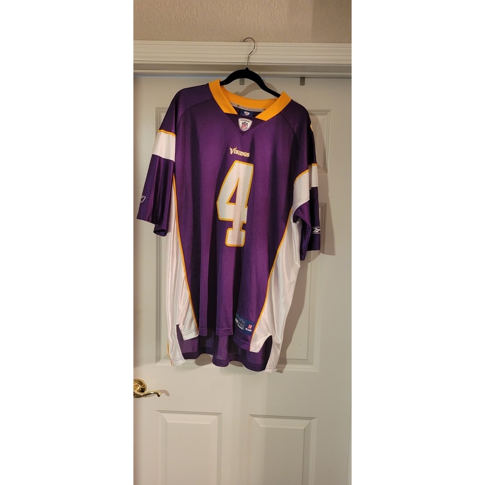 2XL Reebok Equipment NFL #4 Brett Favre purple Minnesota Vikings jersey